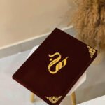 Regal Maroon Velvet Nikkah Booklet with Custom Calligraphy
