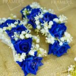 Royal Blue Rose & Baby's Breath Artificial Gajra Pair
