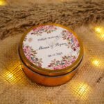 Personalised Nikkah Mubarak floral tin bid boxes lid