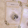 Premium Nikkah favor card with glamorous counter attachment