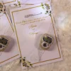 Sophisticated wedding favor presentation with rhinestone details