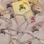Rustic favor cards featuring a vintage car illustration and tasbeeh